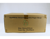 Red & White Striped Smoothie Paper Straws 235mm X 8mm